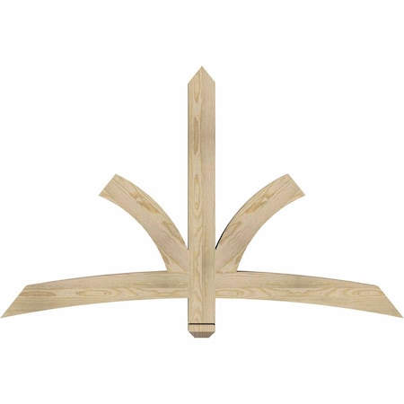 Ekena Millwork Davenport Rough Sawn Timber Gable Bracket, Douglas Fir, 60"W x 38"H x 4"D x 4"F, 15/12 Pitch GBW060X38X0404DAV00RDF